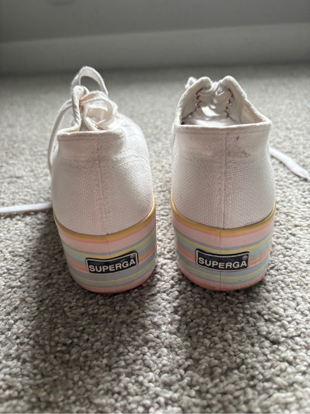 Superga white/rainbow sneakers